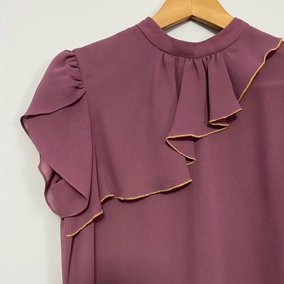 Vintage 1970s Sheer Mauve Purple Sheath Dress - Picture 2 of 5